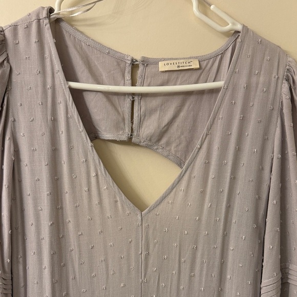 Love Stitch boho Light Purple Gray Long Sleeve Dress - Medium - Picture 2 of 8